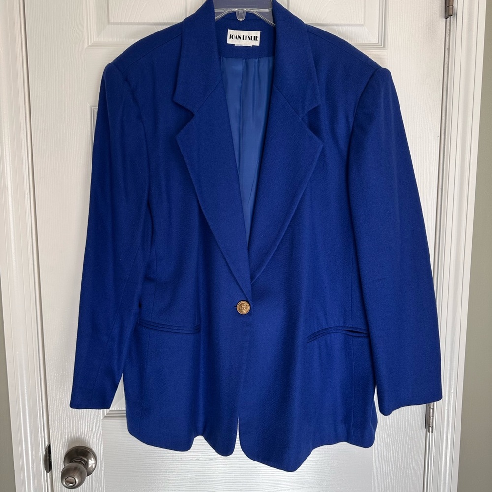 Joan Leslie Royal Blue Blazer with Crest Button